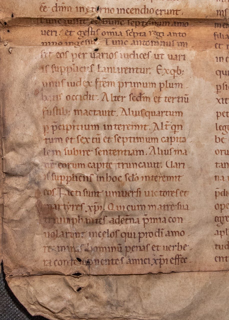Leaf of Passionale in Latin  [Italy, 12th century, first half] Lives of St Felicity and St Clement