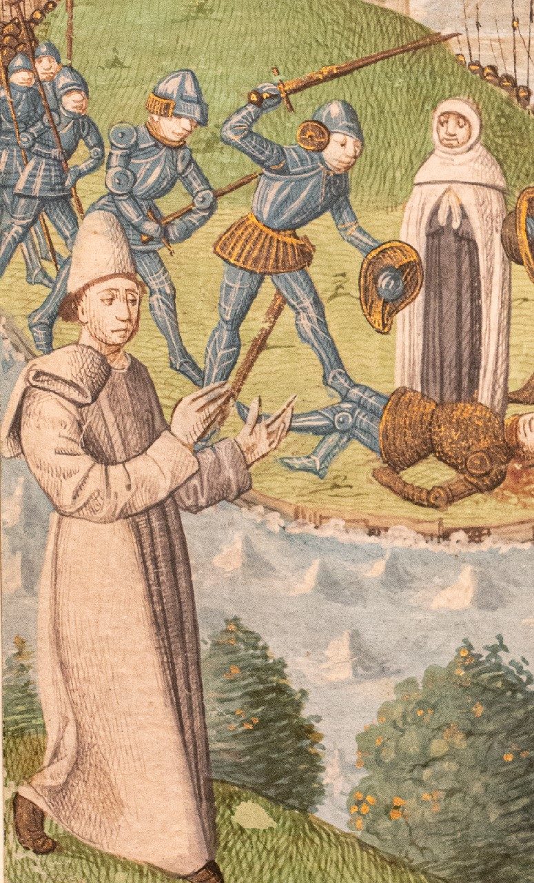 The Death of Ptolemy, a miniature on a cutting from Laurent de Premierfait, [France, probably Troyes, c.1470]