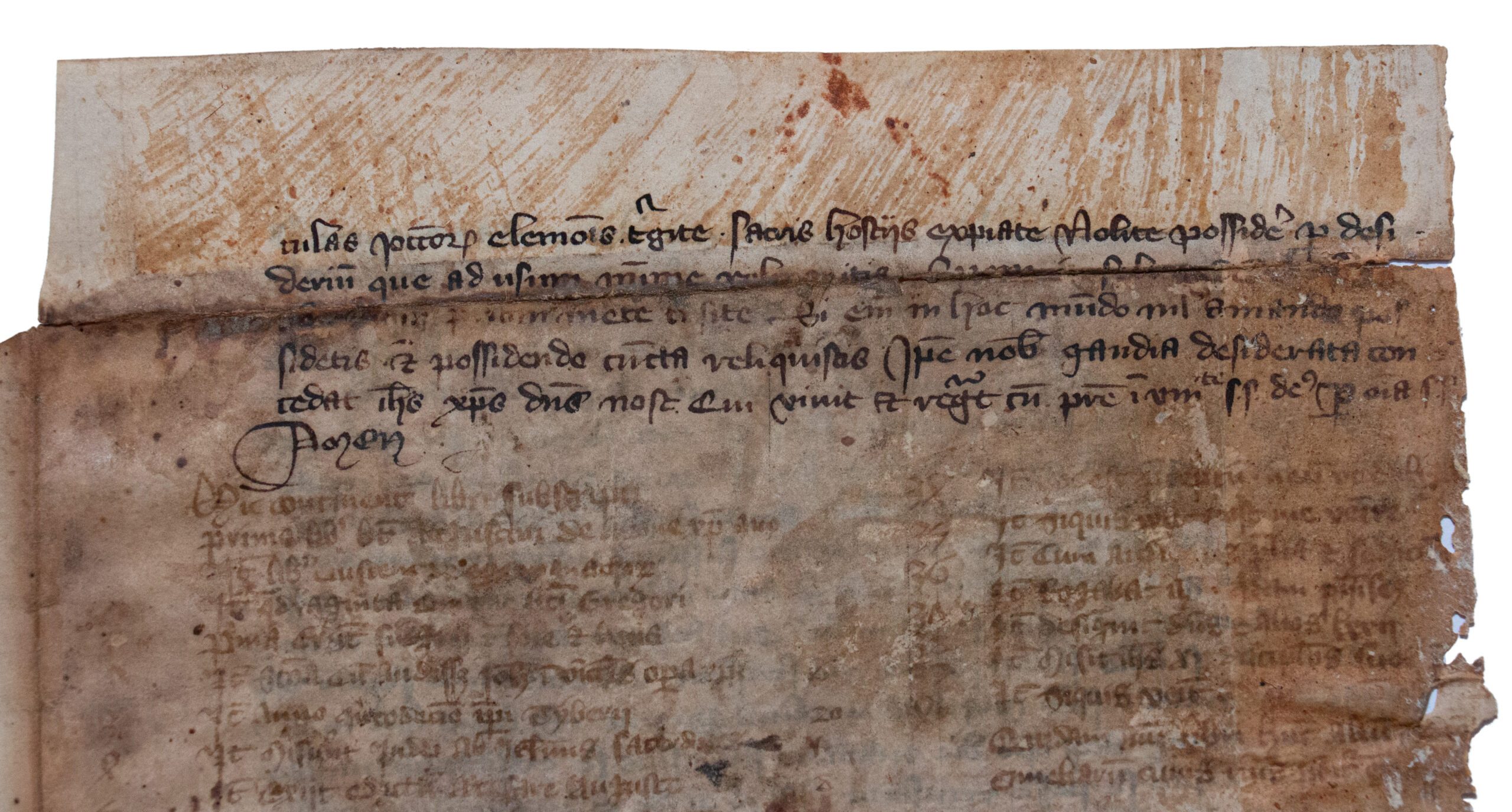 Gregory the Great, Homilies on the Gospels, single leaf on parchment. Probably northern France, Low Countries or perhaps England, C14.