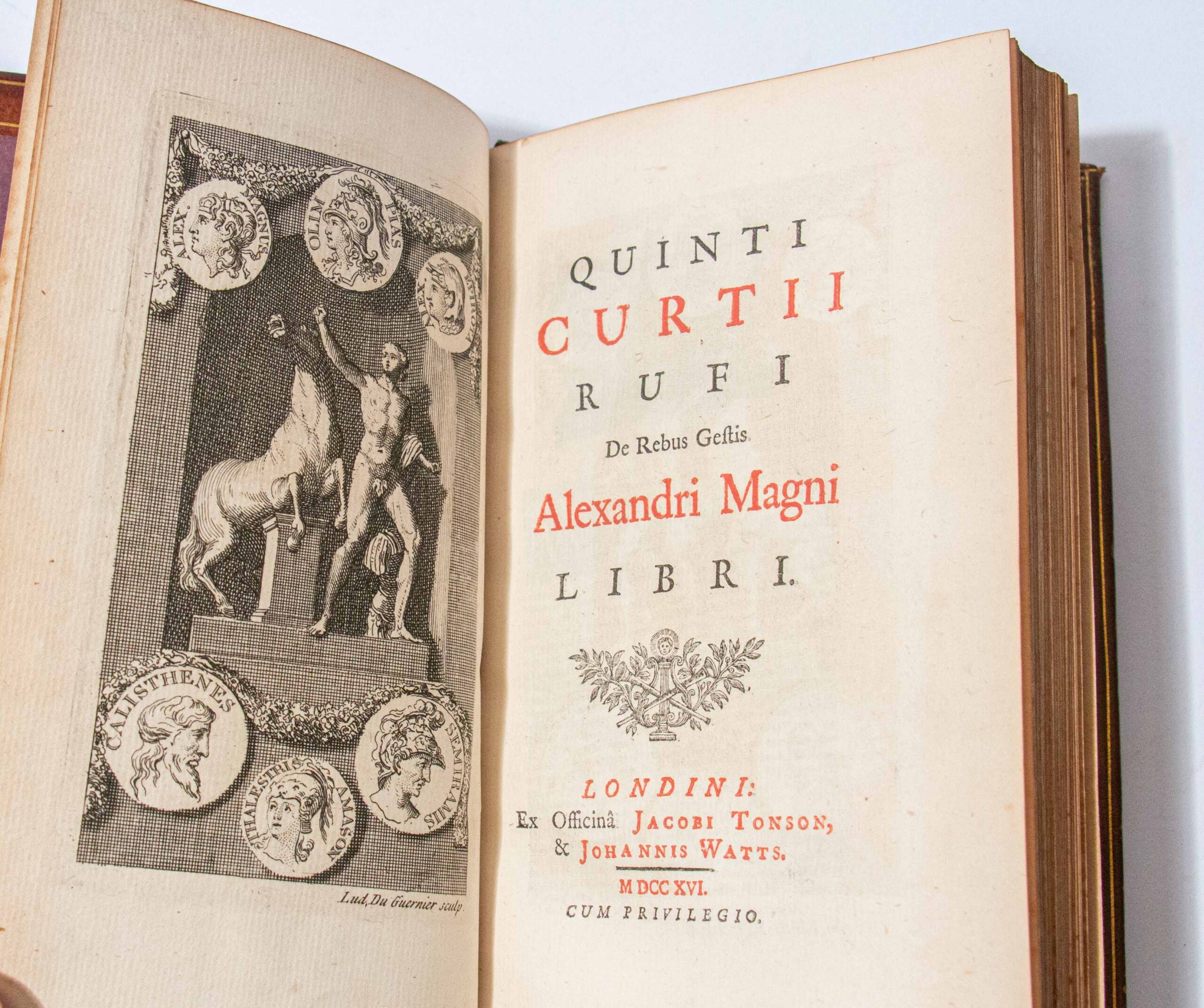 A superb 18th century diced Russia leather binding by Roger Payne; ‘Curtius Rufus’ 1716