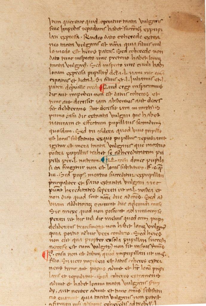 Leaf from Baldo degli Ubaldi (1327–1400), Sextum codicis librum commentaria [Italy, late 15th century]
