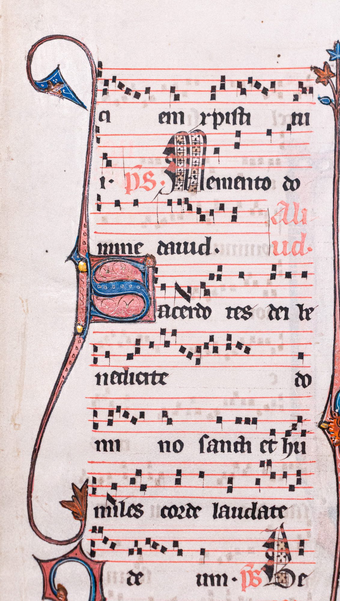 An illuminated leaf from the Beauvais Missal, on vellum. [Northern France, c. 1310]