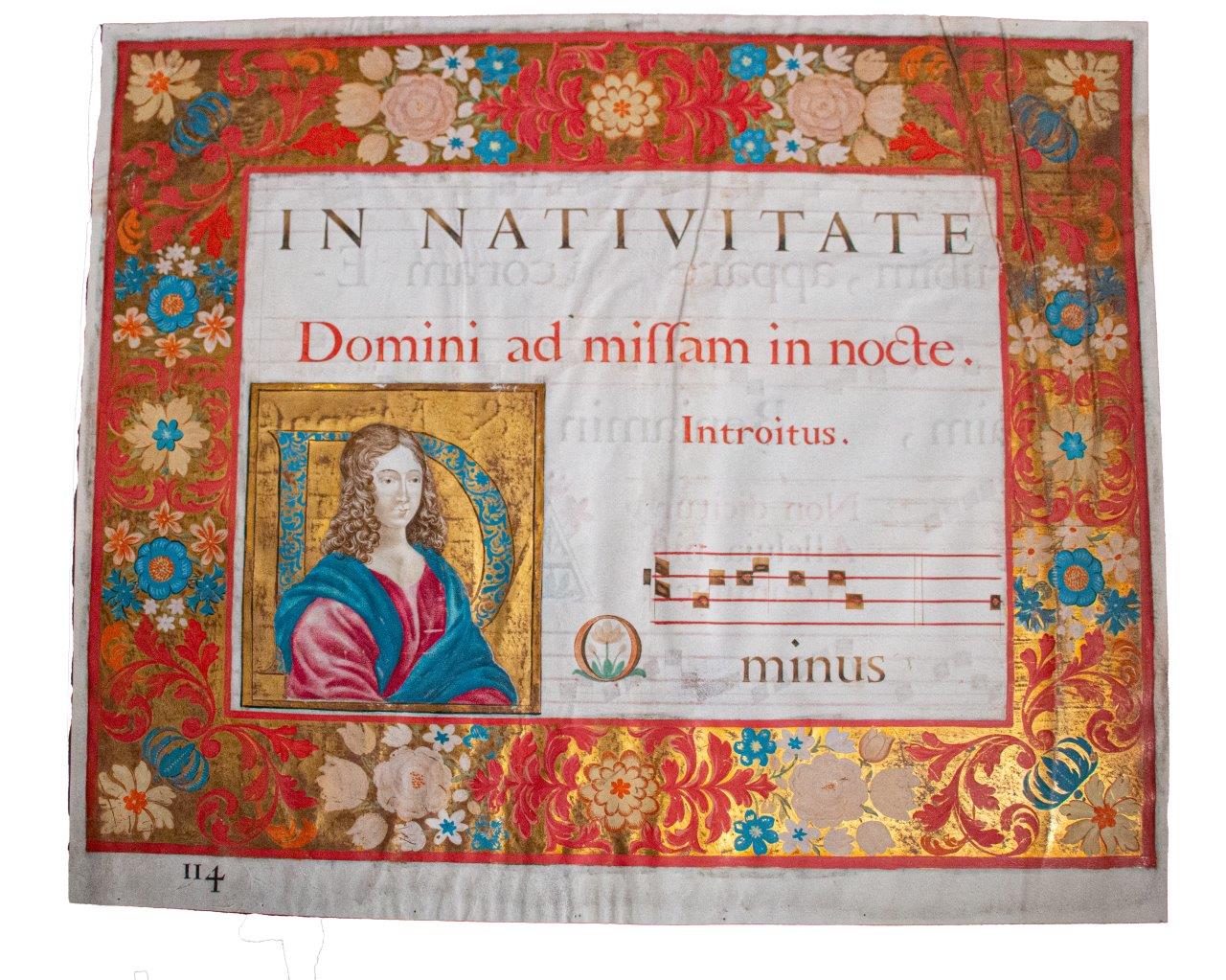 A title page from a monumental Gradual with an exquisite portrait