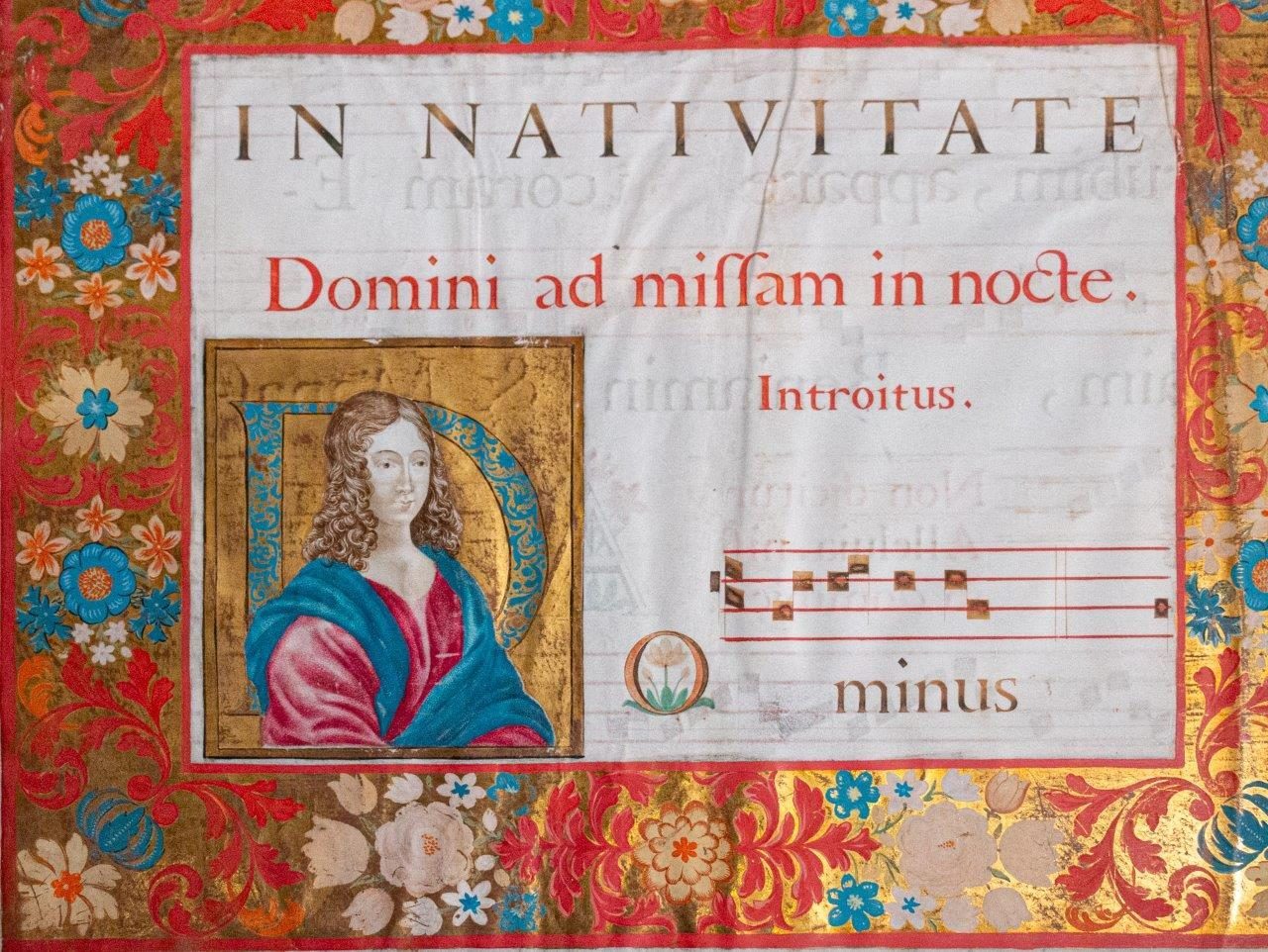 A title page from a monumental Gradual with an exquisite portrait