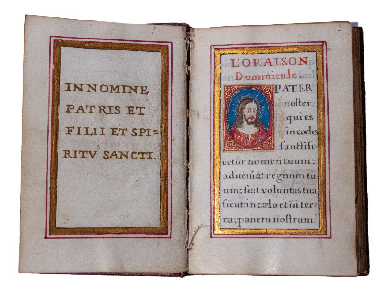 A gorgeous French devotional with charming illuminated painting of ‘Maria Lactans’. C17th A gorgeous French devotional with charming illuminated painting of ‘Maria Lactans’. C17th