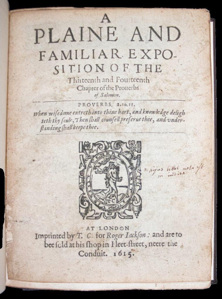 7 vols of Dod & Cleaver’s ‘Expositions on Proverbs’ from 1611