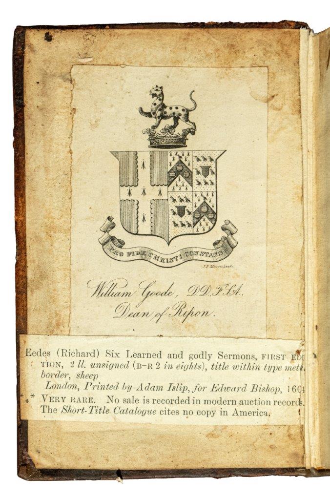 An early English book of Sermons by a translator of the King James Bible, pubd. 1604