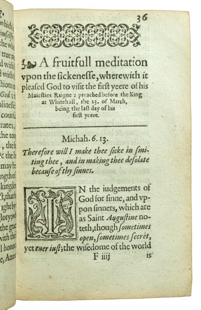 An early English book of Sermons by a translator of the King James Bible, pubd. 1604