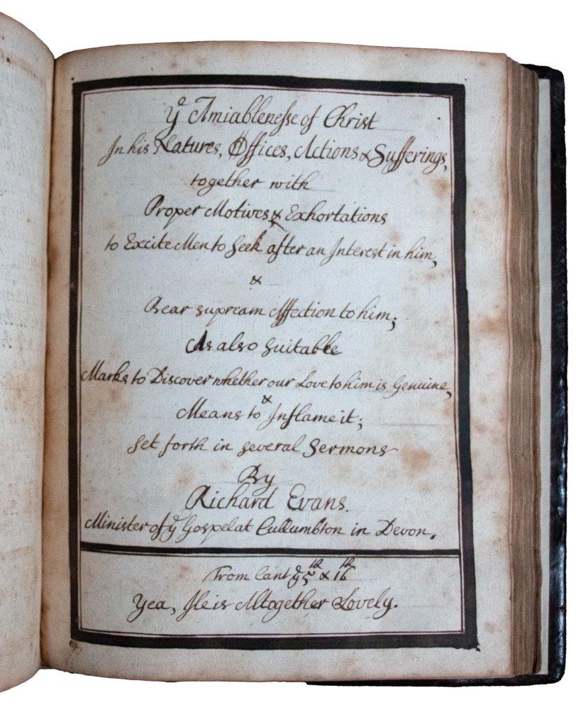 Unpublished manuscript sermons of an Ejected Puritan minister, 1700