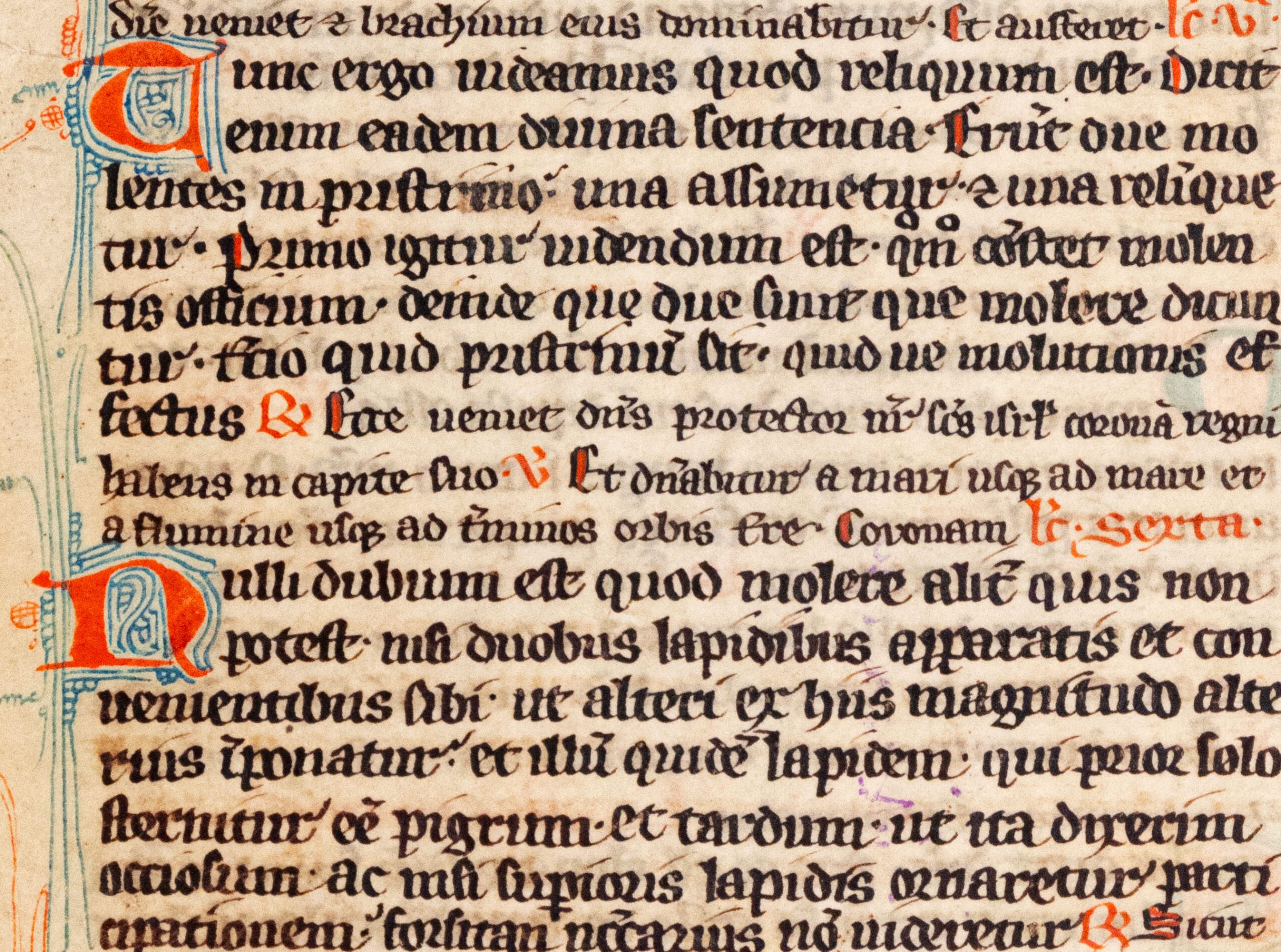 Miniature Breviary leaf with unusual and handsome script, c.1280