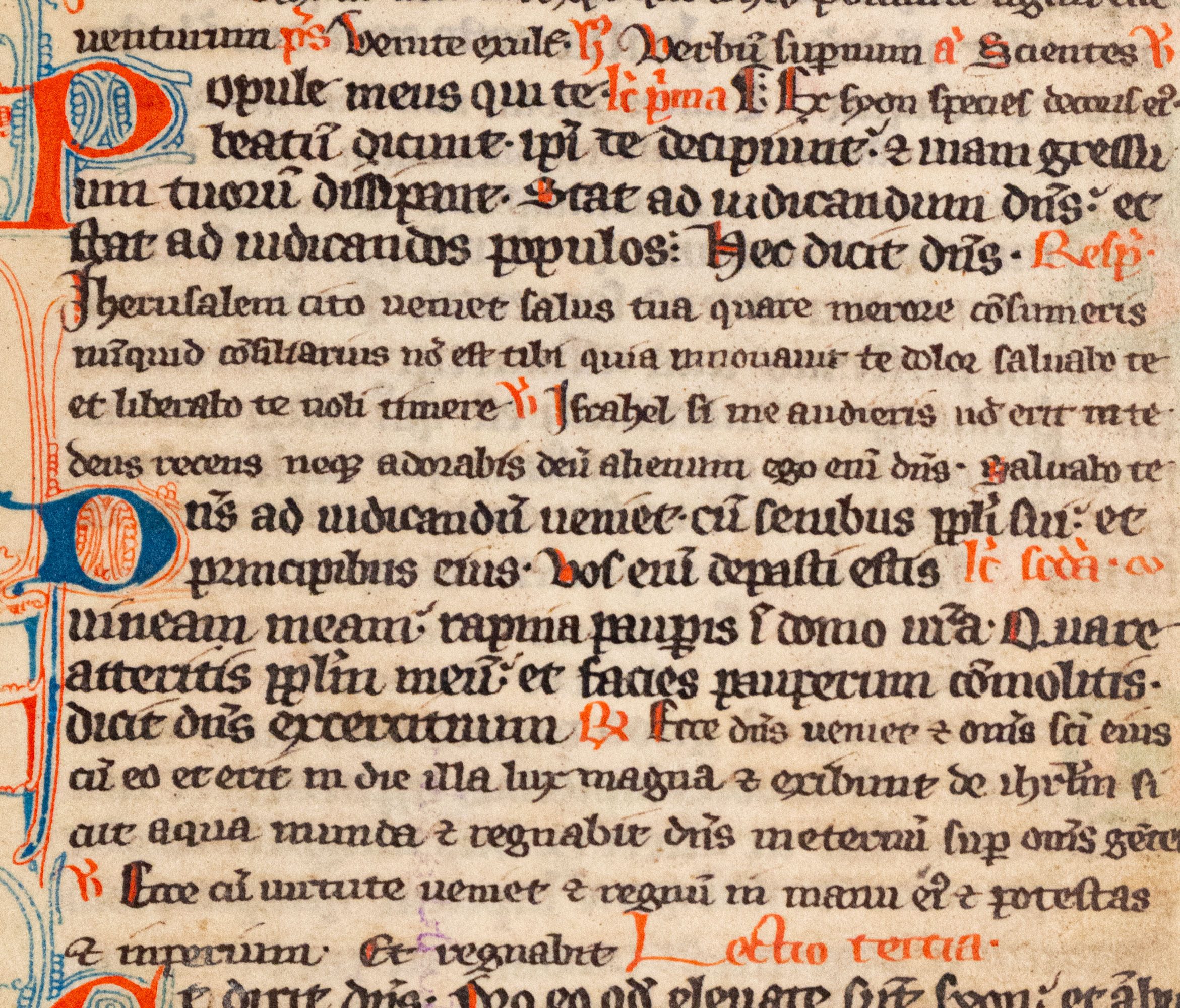 Miniature Breviary leaf with unusual and handsome script, c.1280