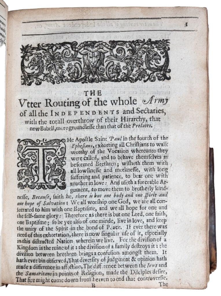Bastwick’s ‘Utter Routing of the whole army’ 1646 in contemporary binding