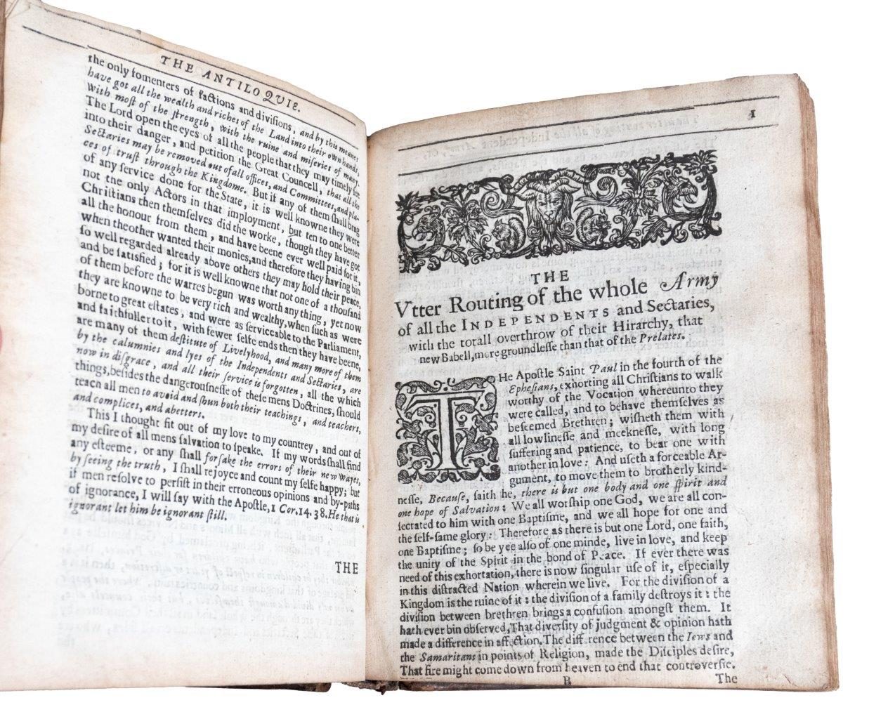 Bastwick’s ‘Utter Routing of the whole army’ 1646 in contemporary binding
