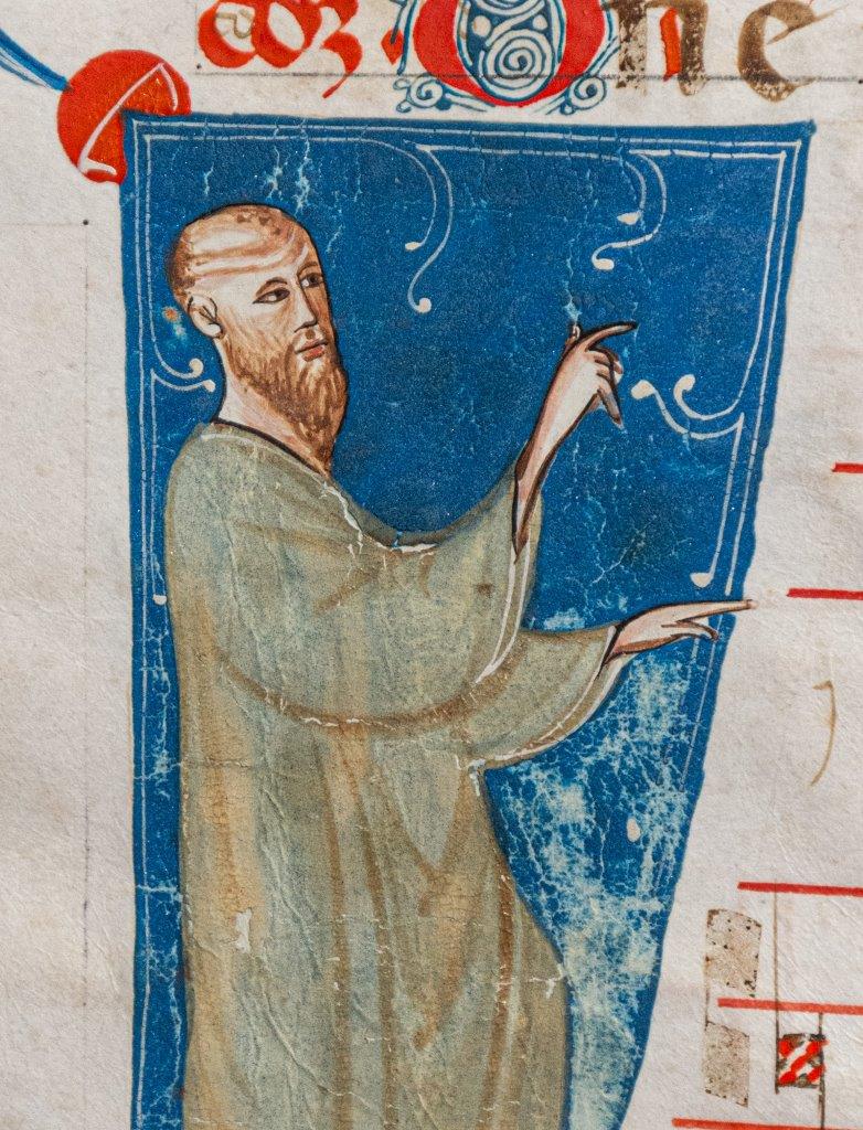 Historiated initial OT prophet, Italy c.1320 (Emilia-Romagna)