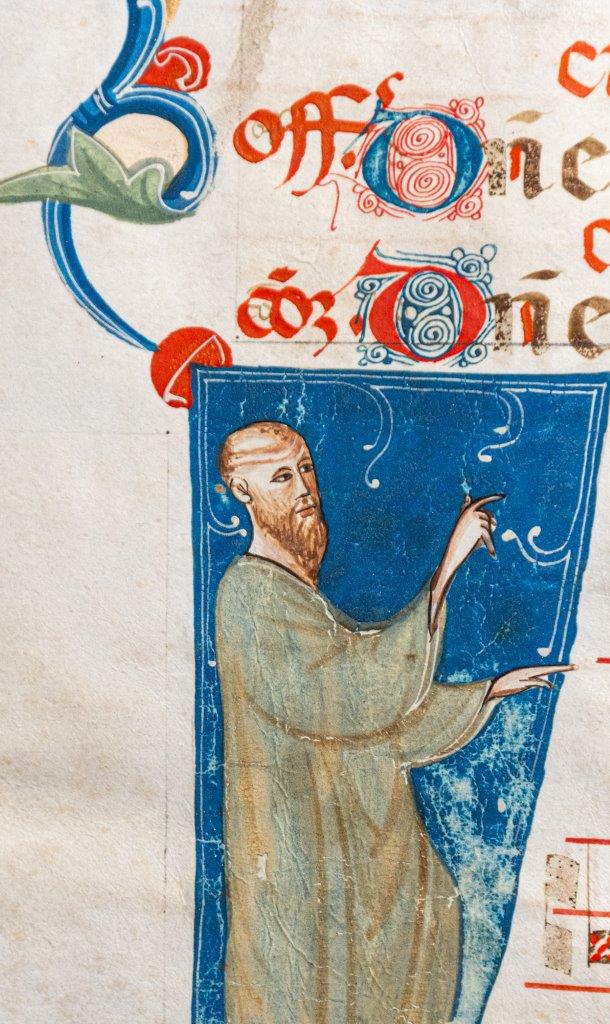 Historiated initial OT prophet, Italy c.1320 (Emilia-Romagna)