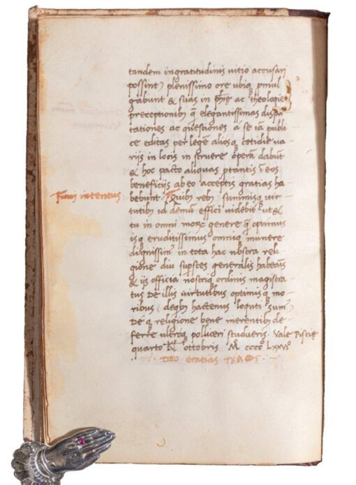 Unknown codex by humanist Bernardius Florentius, 1476, Florence, Italy ...