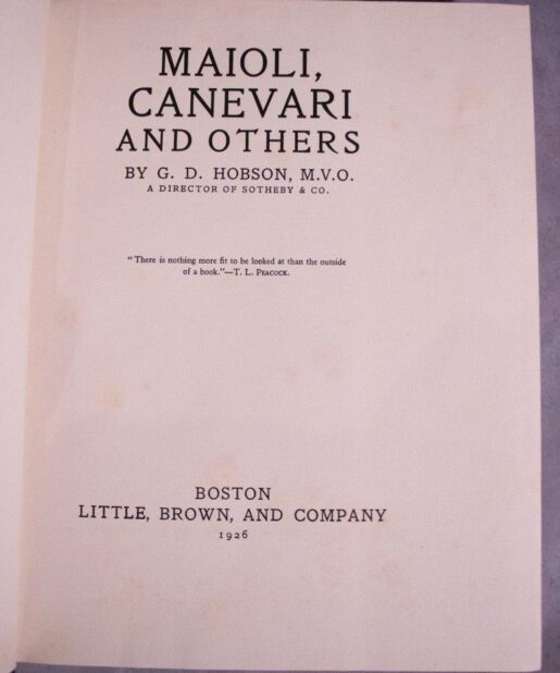 Maioli, Canevari and Others. [Monographs on Bookbinding]