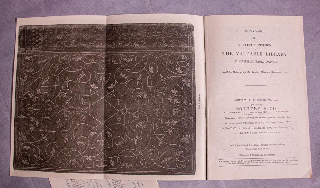 Catalogue of a Selected Portion of the Valuable Library at Nuneham Park, Oxford. Sold by Order of the Rt. Hon. Viscount Harcourt.