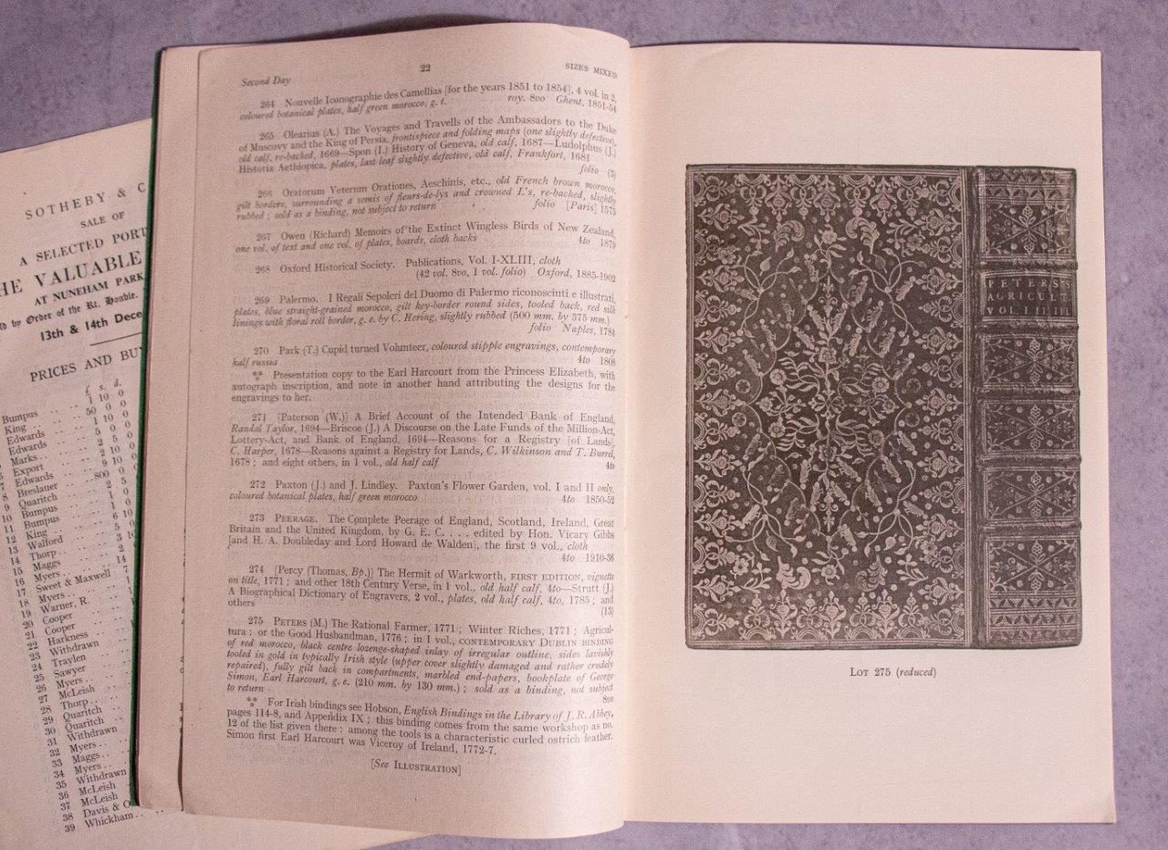 Catalogue of a Selected Portion of the Valuable Library at Nuneham Park, Oxford. Sold by Order of the Rt. Hon. Viscount Harcourt.