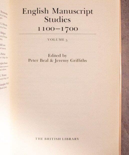 English Manuscript Studies 1100-1700; Volume 5