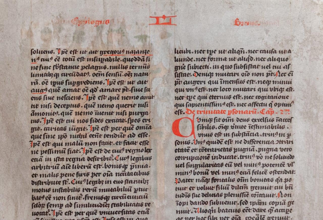 Historiated initial in gold for the opening of ‘Speculum historiale’, Vincent de Beauvais c.1430