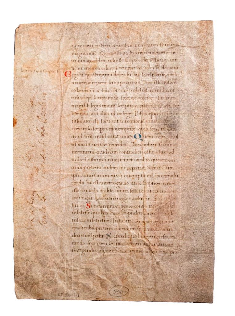 A leaf from Cicero, De inventione, in Latin, decorated manuscript on vellum [Italy (perhaps Florence), 15th century (second half)]