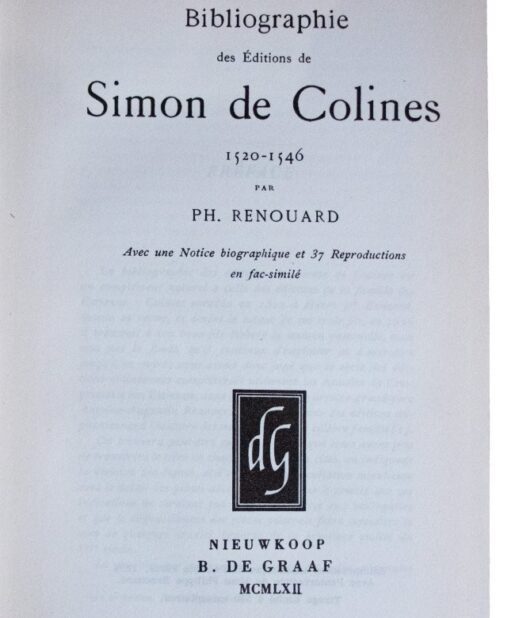 Bibliography of Simon de Colines