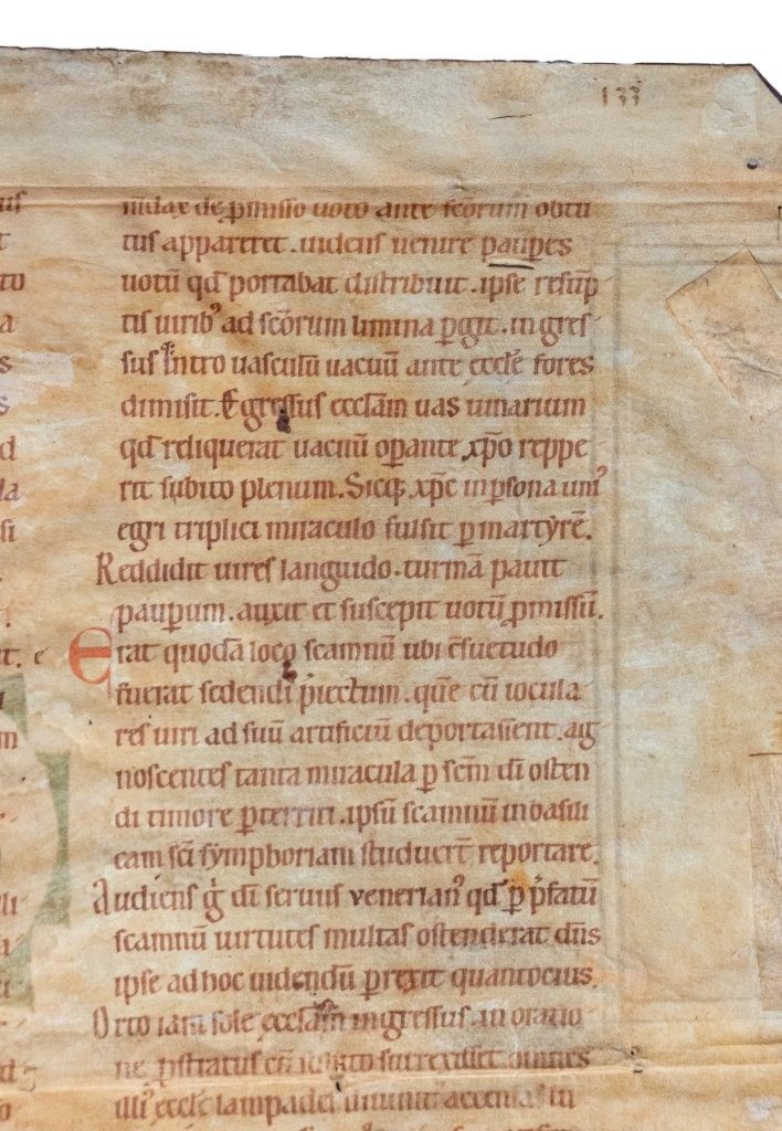 Very large manuscript with white vine initial, German C12th