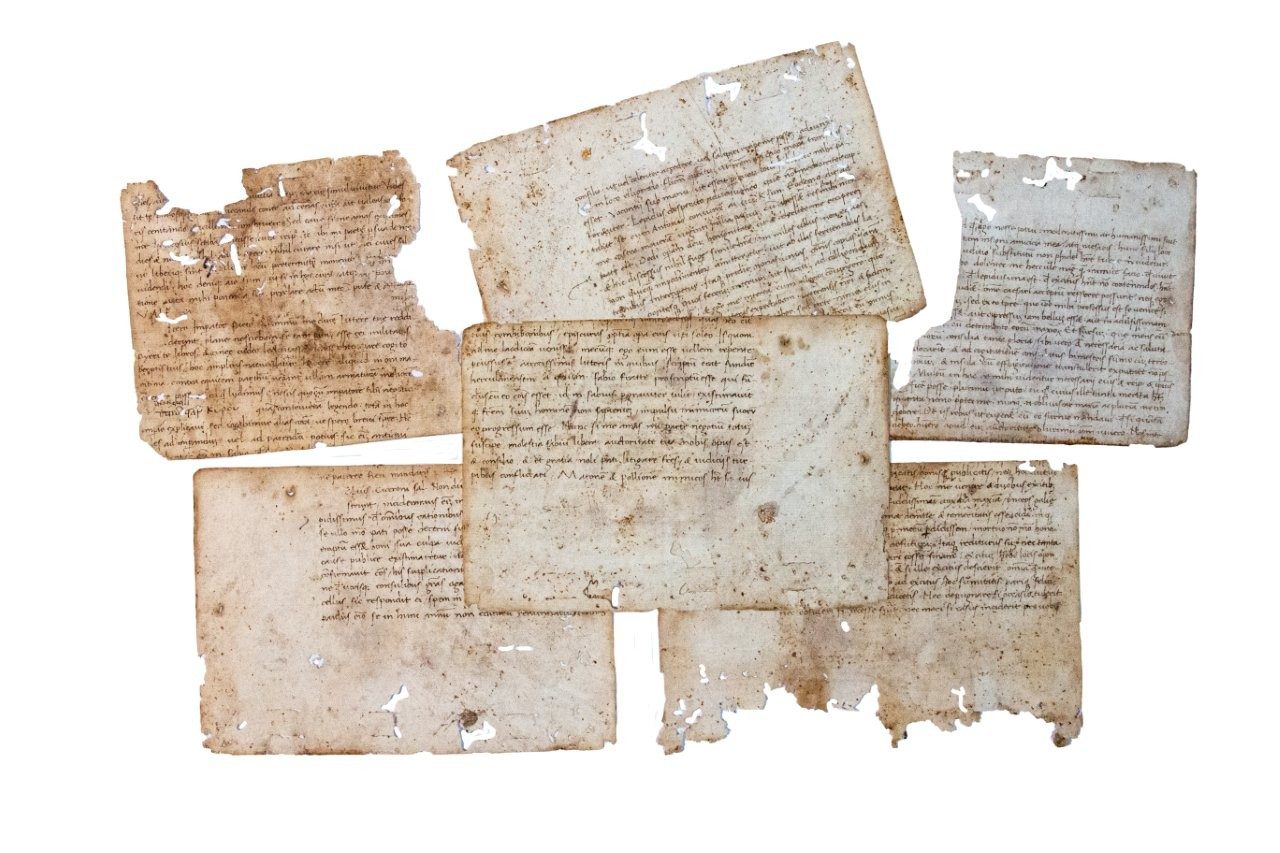 Cicero, Epistulae ad Familiares (letters to friends), 12 fragments of leaves from a manuscript on paper. Southern France or northern Italy, C15th