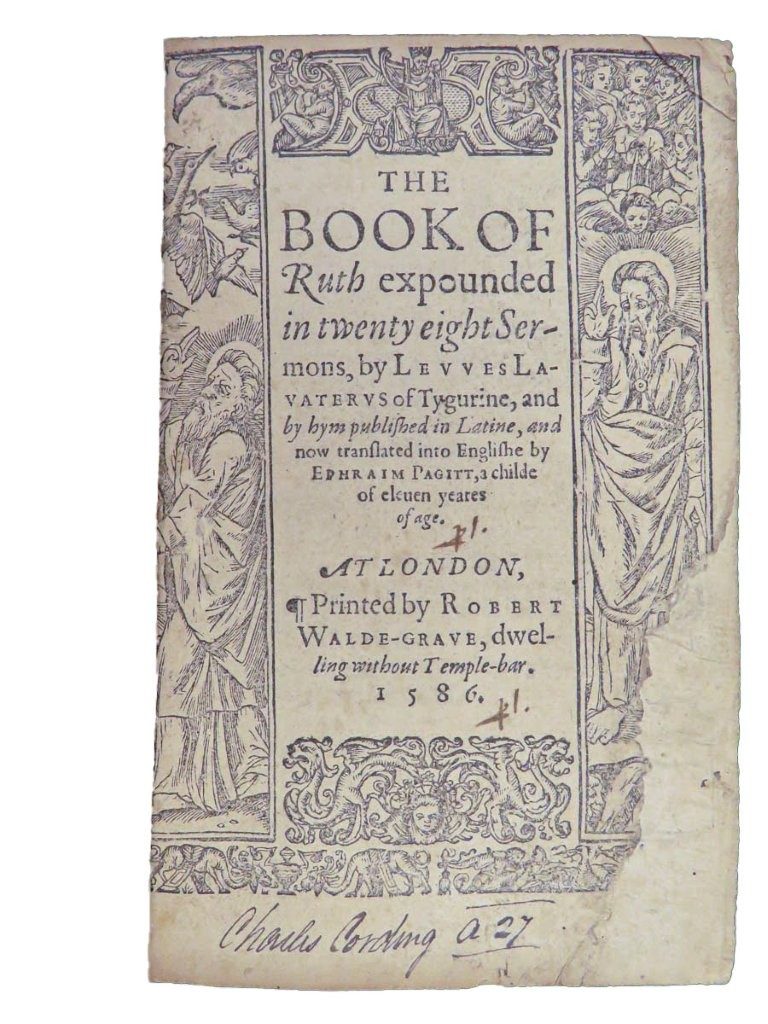 C16th English commentary on Ruth by a Reformer, 1586