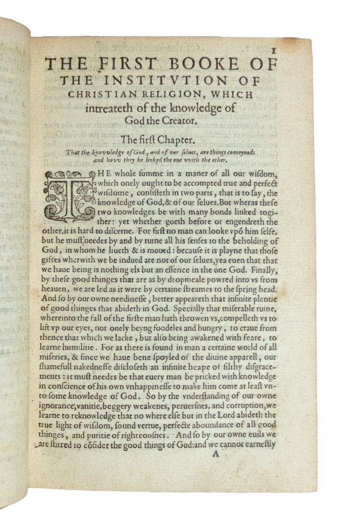 Calvin’s Institutes of the Christian Religion in English, 1578 Calvin’s Institutes of the Christian Religion in English, 1578