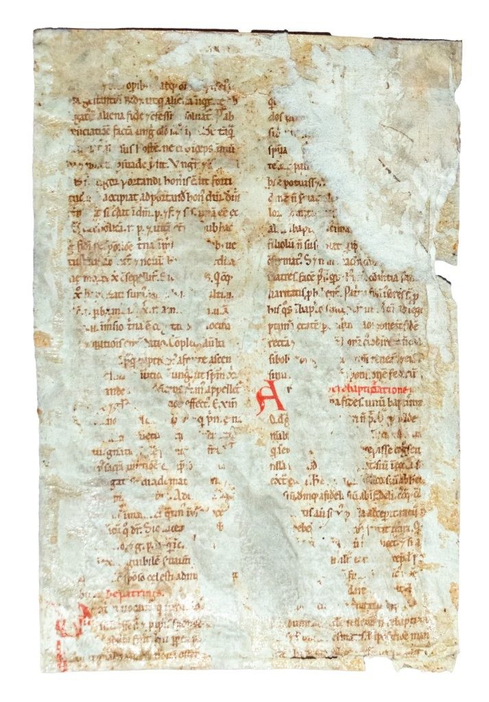 A leaf from Hugh of St-Victor, De sacramentis, in Latin, decorated manuscript on parchment [France, second half of the 12th century]