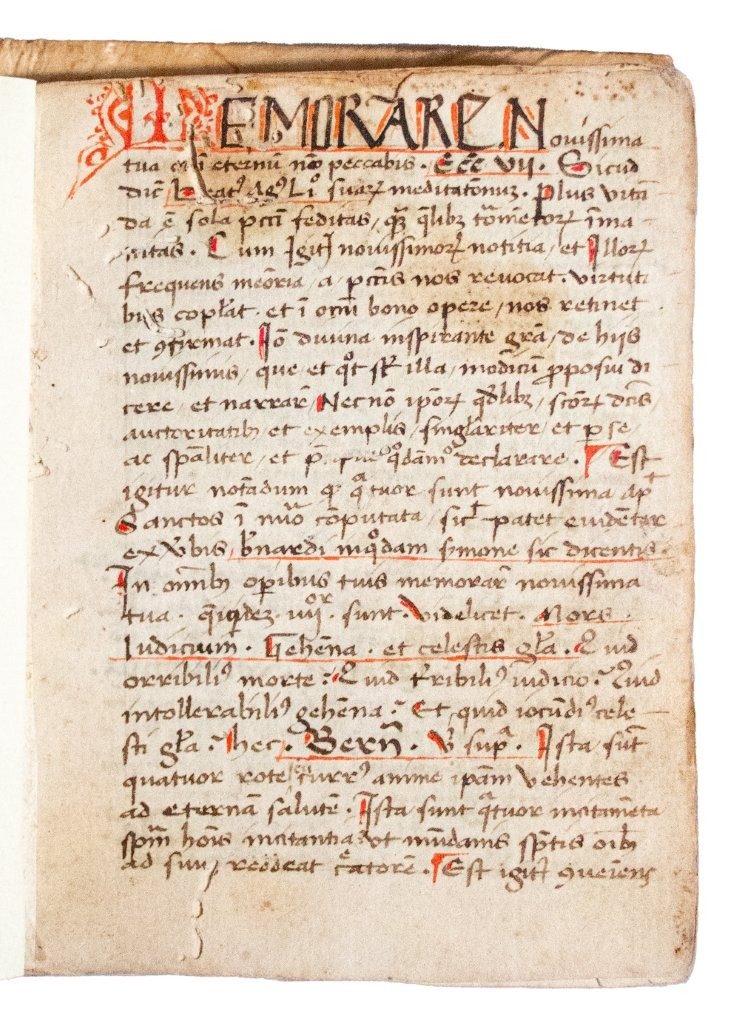 Gerard van der Vlyderhoven, Cordiale (‘For the heart’ on the four ultimate things of life: Death, Judgment, Eternal Glory and Hell), also known as De Quatuor Novissimis, in Latin, Italy, mid-C15th
