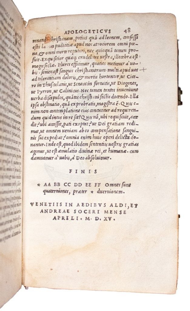 Early English binding c.1530 by James Gaver on 1515 Aldine Lactantius