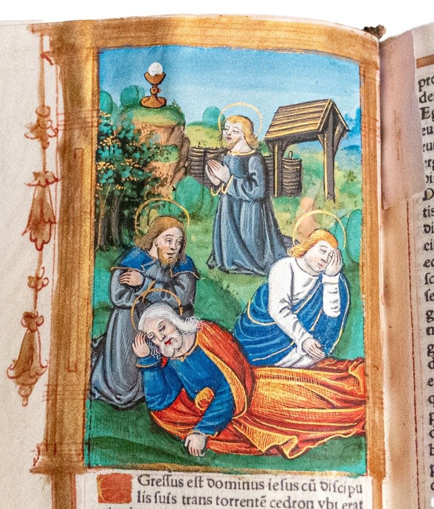 Gorgeous Book of Hours printed on vellum; Germain Hardouin with 16 large and 25 smaller illuminations c.1520