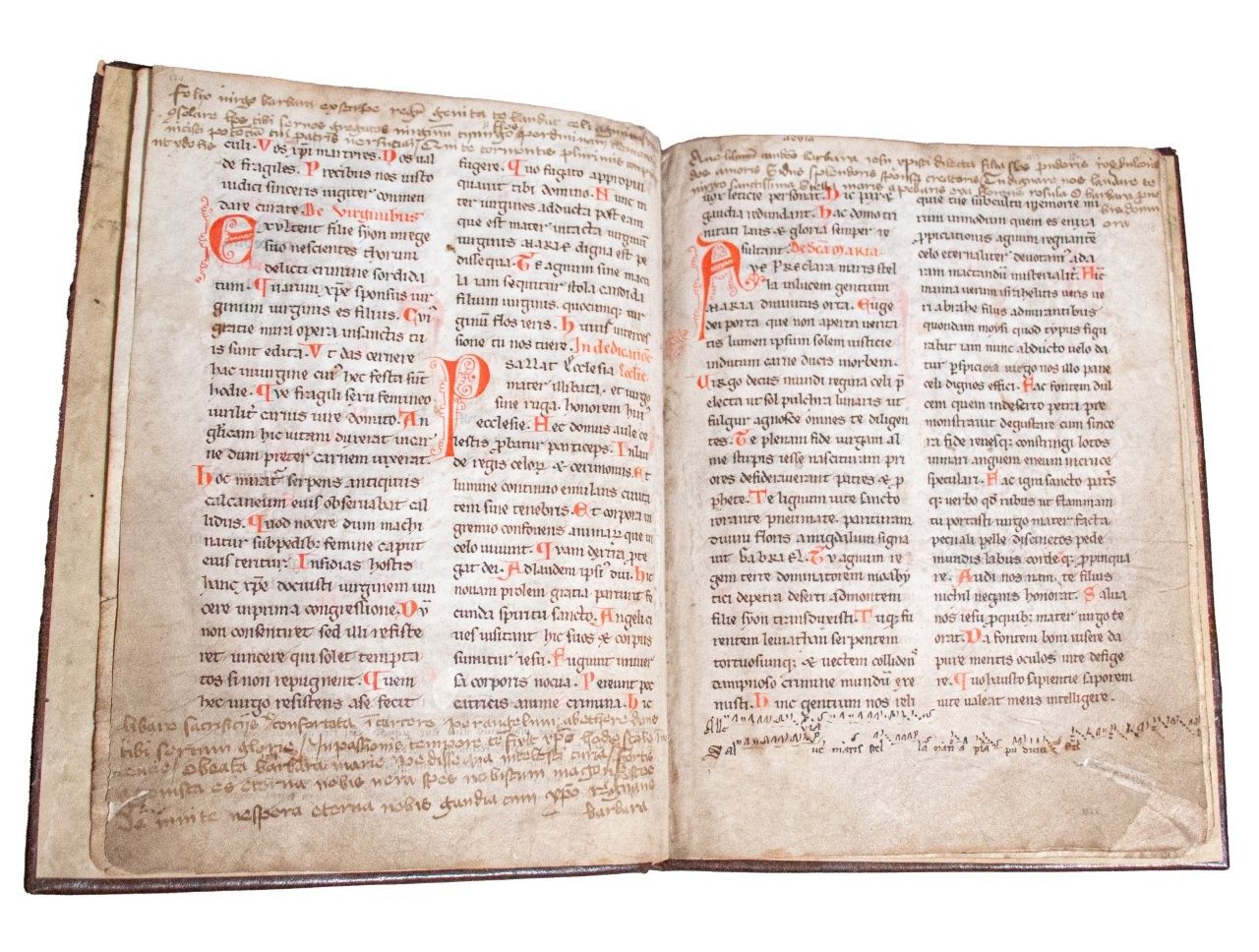C12th Missal with coloured initial and annotation on the Anniversary of the Martyrdom of Tomas Beckett. Before 1173