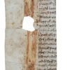 C12th Missal with coloured initial and annotation on the Anniversary of the Martyrdom of Tomas Beckett. Before 1173
