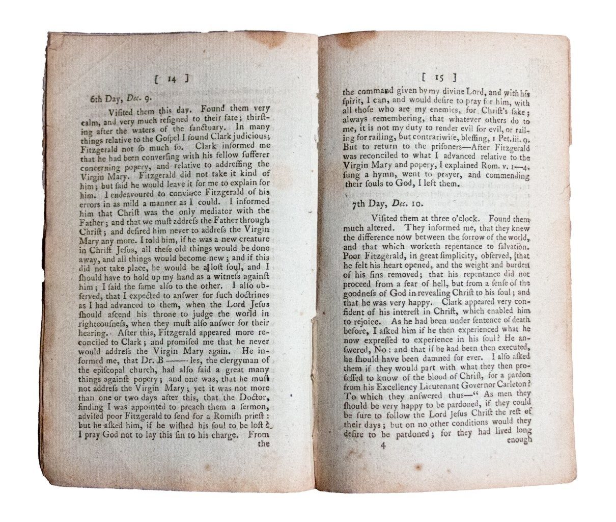 Narrative of the gracious dealing of God in the conversion of W. Mooney Fitzgerald and John Clark, two malefactors, who were executed on Friday Dec. 18, 1789