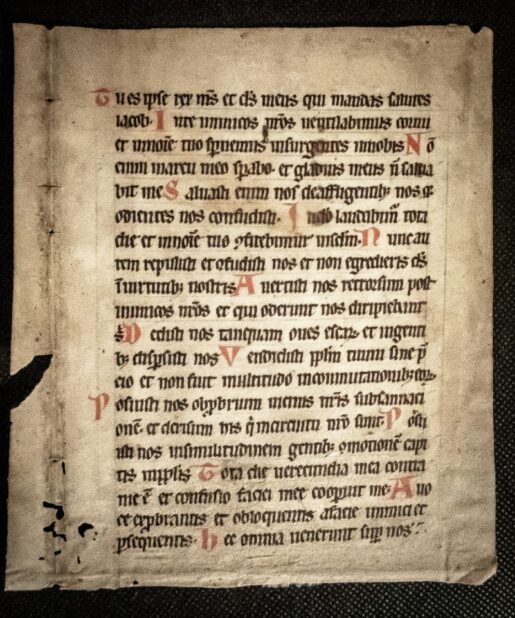 C12th leaf of Psalm 43 very early C13th