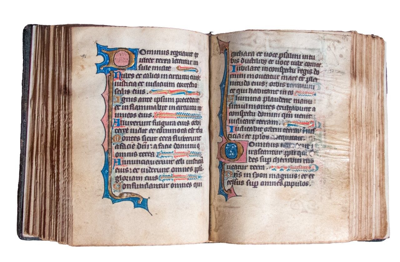 C13th Psalter, Flanders on parchment, superbly illuminated throughout ...