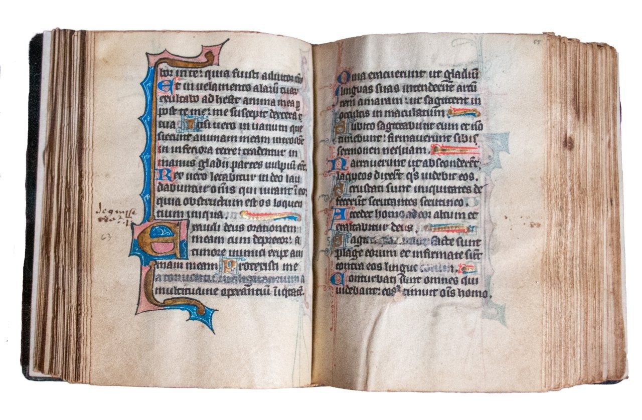 C13th Psalter, Flanders on parchment, superbly illuminated throughout ...