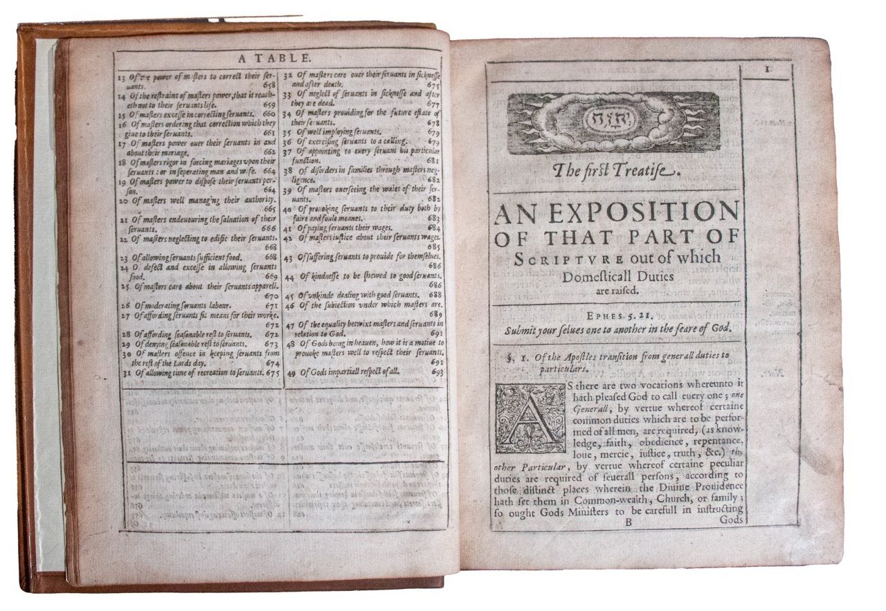 William Gouge on Domesticall Duties, for Order in the Household, 1622