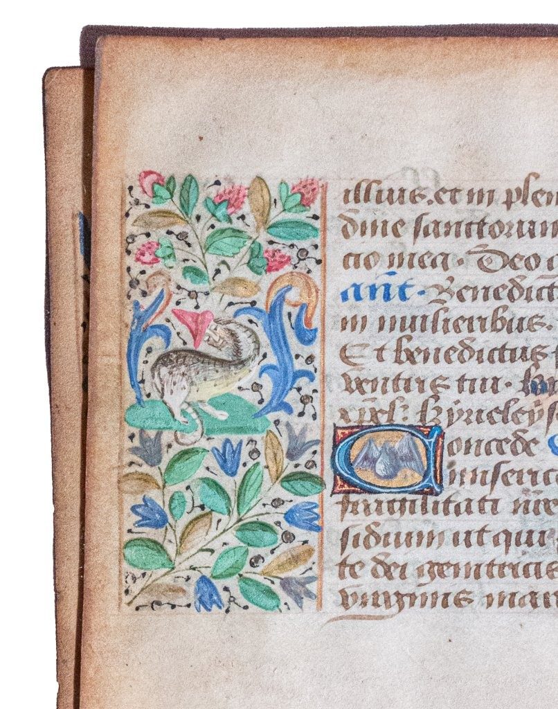 Complete gathering of 8 leaves from a Book of Hours, Flanders or northern France c.1450-1475
