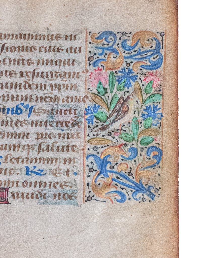 Complete gathering of 8 leaves from a Book of Hours, Flanders or northern France c.1450-1475