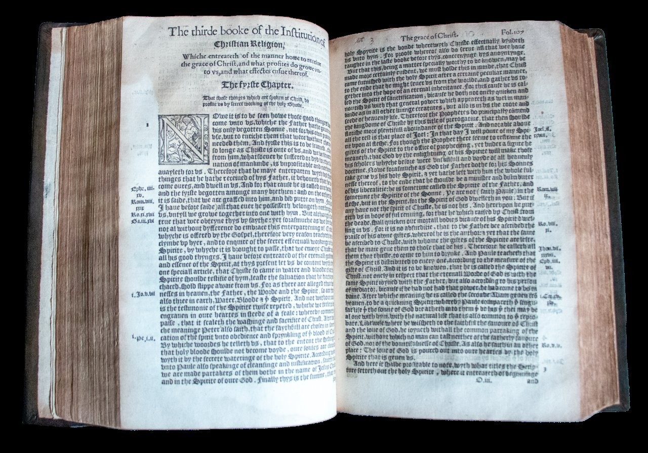 A rare example of the first appearance of Calvin’s ‘Institutes’ in the English tongue, 1561 A rare example of the first appearance of Calvin’s ‘Institutes’ in the English tongue, 1561