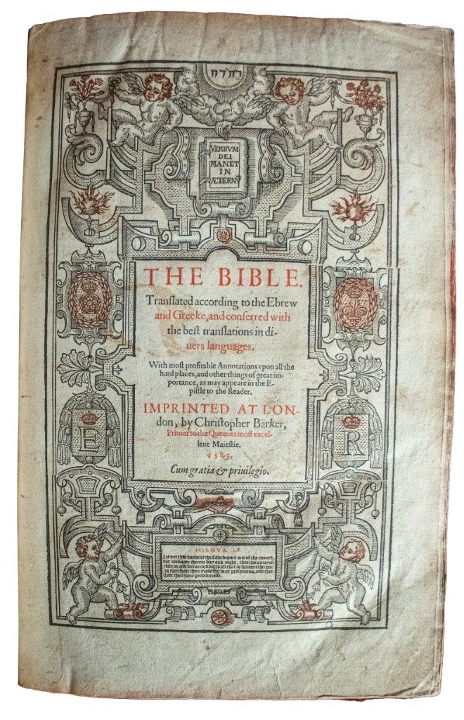 Huge pulpit Geneva Bible, 1583 in original boards and all title pages. Huge pulpit Geneva Bible, 1583 in original boards and all title pages.
