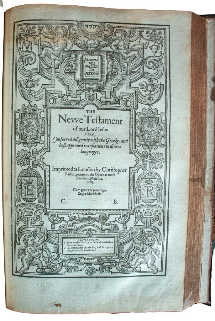 Huge pulpit Geneva Bible, 1583 in original boards and all title pages. Huge pulpit Geneva Bible, 1583 in original boards and all title pages.