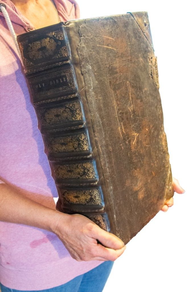 Huge pulpit Geneva Bible, 1583 in original boards and all title pages. Huge pulpit Geneva Bible, 1583 in original boards and all title pages.