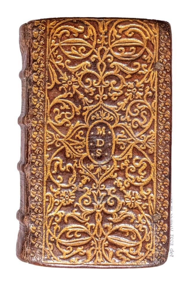 Gorgeous contemporary panel-stamped binding, Il Petrarca, 1564 Gorgeous contemporary panel-stamped binding, Il Petrarca, 1564