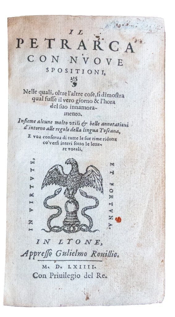 Gorgeous contemporary panel-stamped binding, Il Petrarca, 1564 Gorgeous contemporary panel-stamped binding, Il Petrarca, 1564
